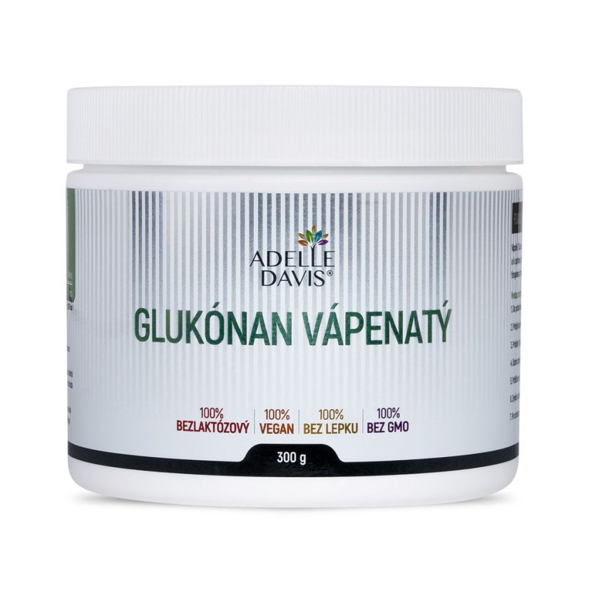 Adelle Davis - Vápnik, prášok 300 g (Glukónan vápenatý)