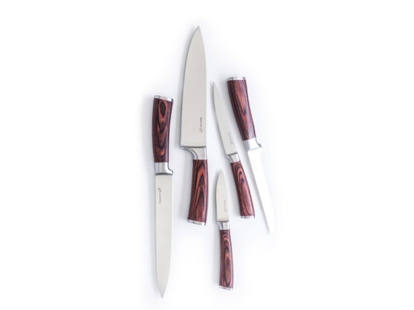 Sada nožov 5ks s bambusovým blokom Gourmet Nature