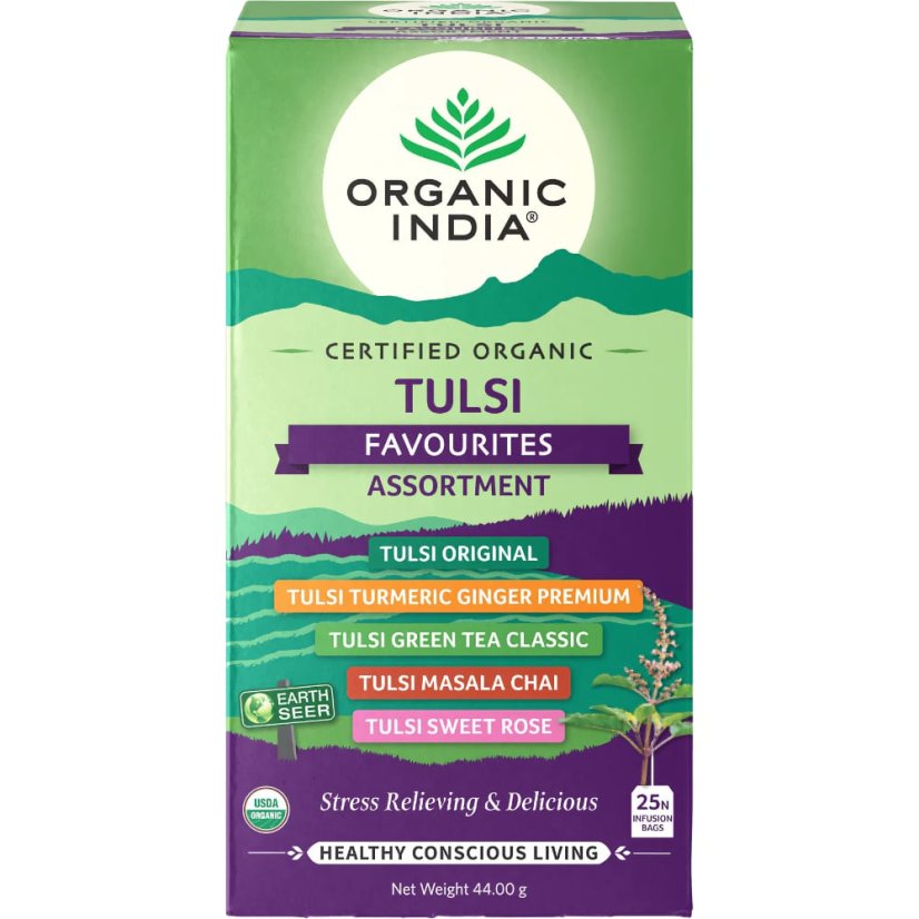 Tulsi Favourites Assortment - vnútorná rovnováha, porciovaný čaj, 25 vreciek