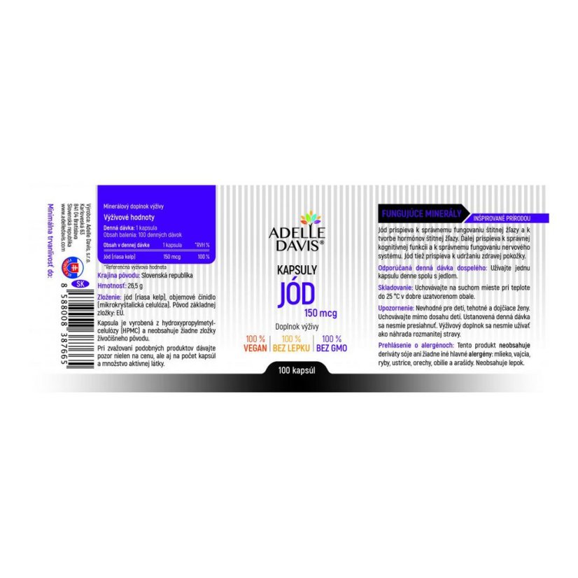 Jód, 150 mcg, 100 kapsúl
