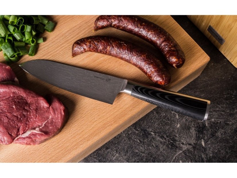Nôž Damascus Premium 17cm, Santoku