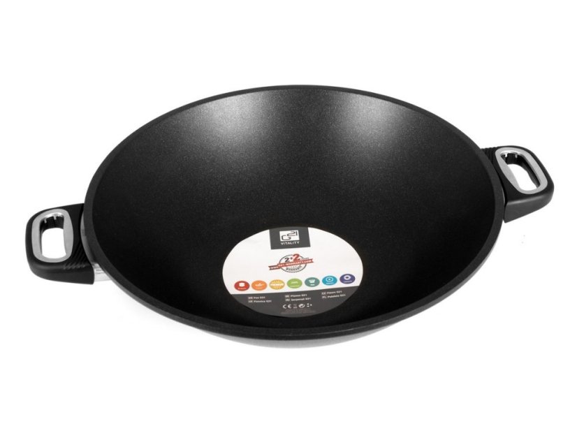 Wok panvica Lagoon 36cm s pokrievkou pre zdravé varenie bez tuku