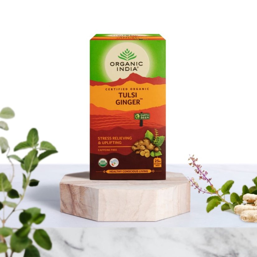 Tulsi Ginger, imunita a trávenie, porciovaný čaj, 25 vreciek