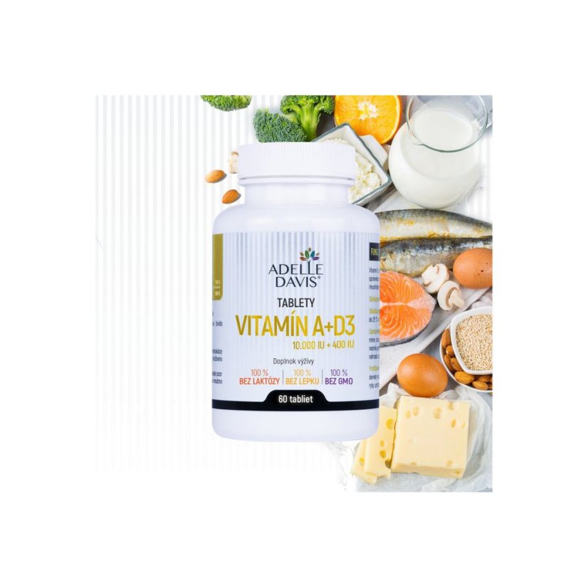 Adelle Davis - Vitamín A+D3 (10.000+400 IU), 60 tabliet