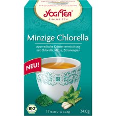 Minty Chlorella pre osvieženie a povzbudenie, porciovaný čaj, 17 vreciek