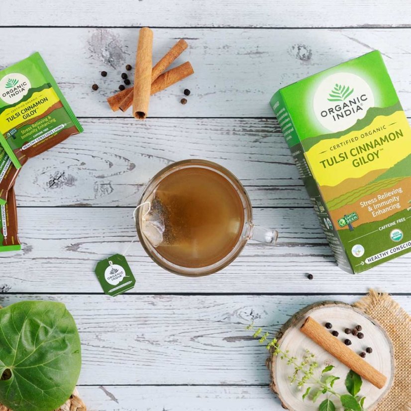 Tulsi Cinnamon Giloy - stres a imunita, porciovaný čaj, 25 vreciek