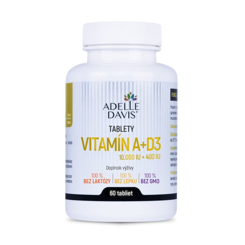Adelle Davis - Vitamín A+D3 (10.000+400 IU), 60 tabliet