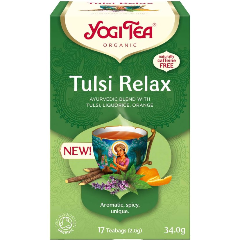 Tulsi Relax, relax, porciovaný čaj, 17 vreciek