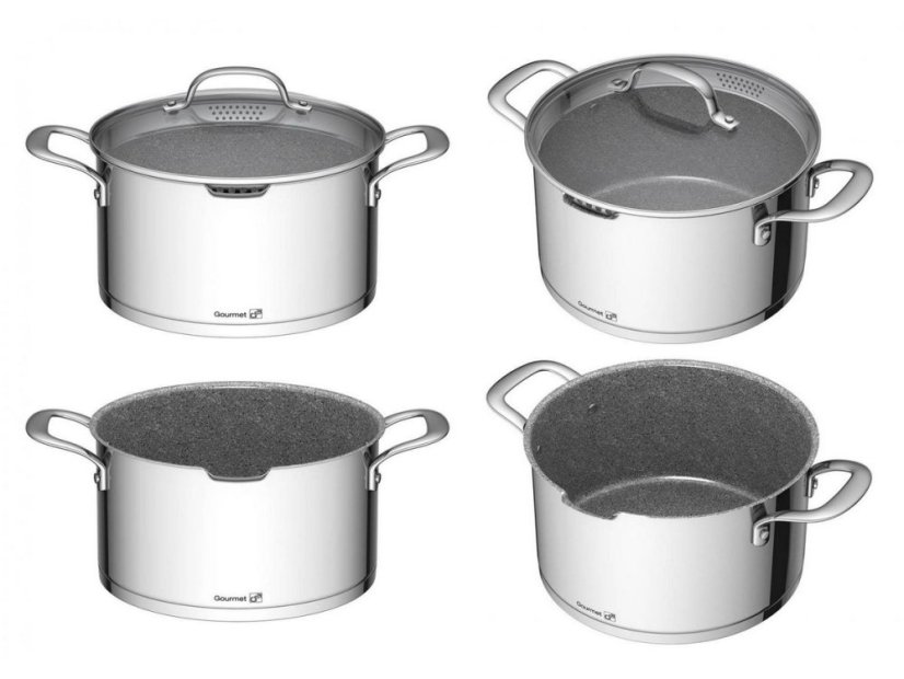 Sada riadu G21 Gourmet Miracle s hrncom navyše, 11 dielov, nerez/greblón