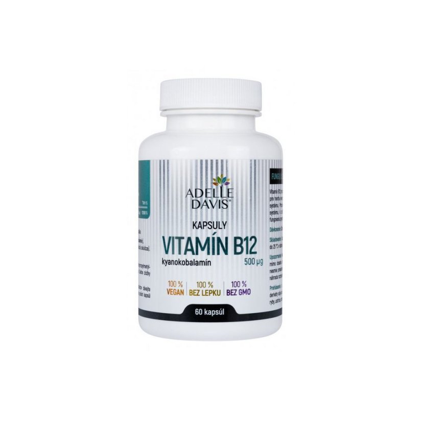 Adelle Davis - Vitamín B12 500 mcg, 60 kapsúl