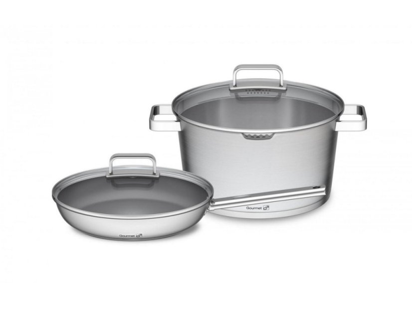Sada riadu G21 Gourmet Magic s cedníkom, 4 diely, nerez