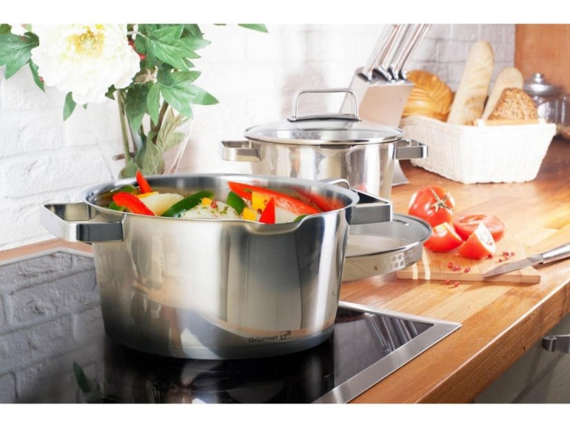 Sada riadu G21 Gourmet Magic s cedníkom, 13 dielov, nerez