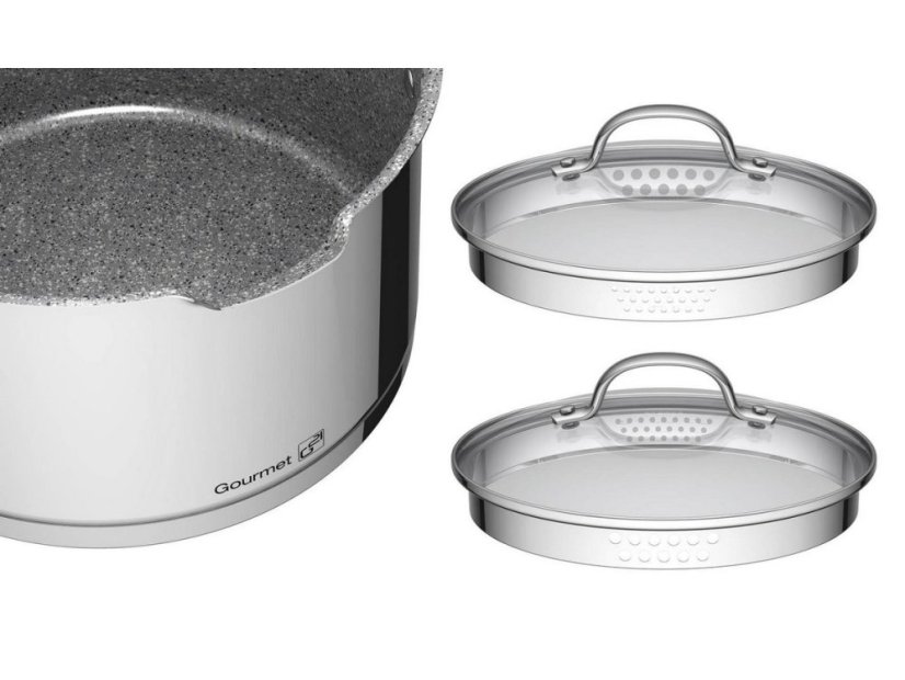 Sada riadu G21 Gourmet Miracle s hrncom navyše, 11 dielov, nerez/greblón