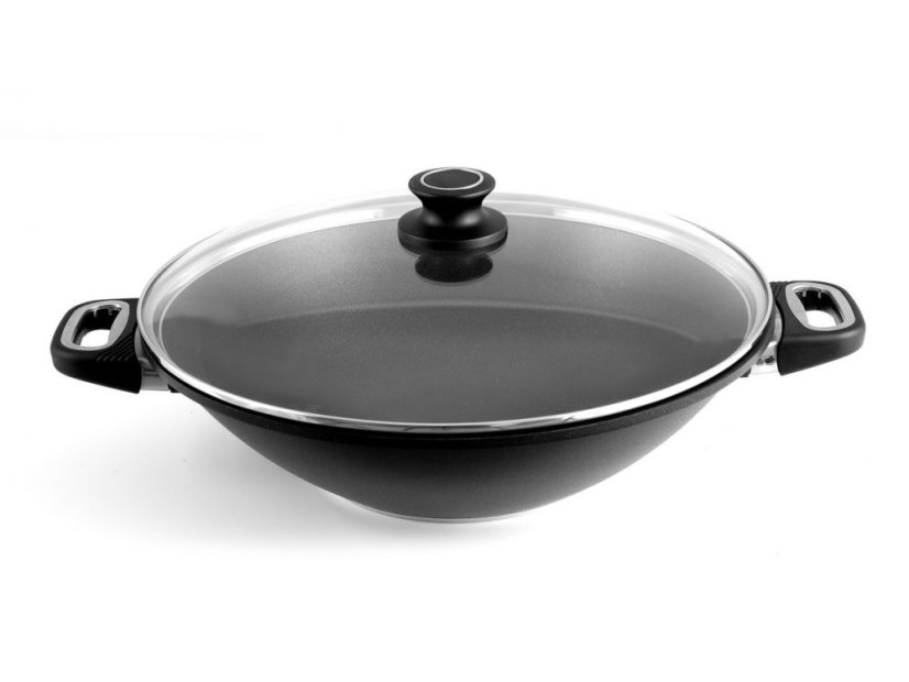 Wok panvica Lagoon 36cm s pokrievkou pre zdravé varenie bez tuku