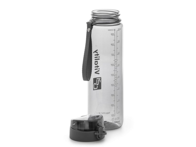 Fľaša na pitie na vodu, dizajn dym sivá 1000 ml