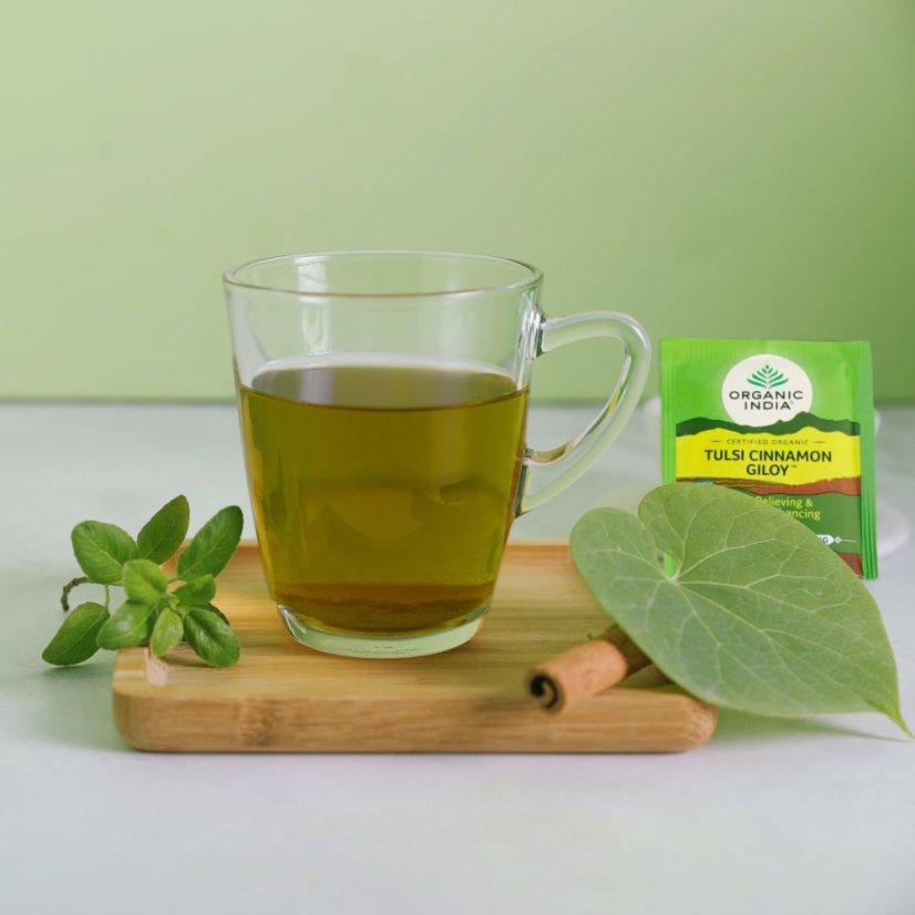 Tulsi Cinnamon Giloy - stres a imunita, porciovaný čaj, 25 vreciek