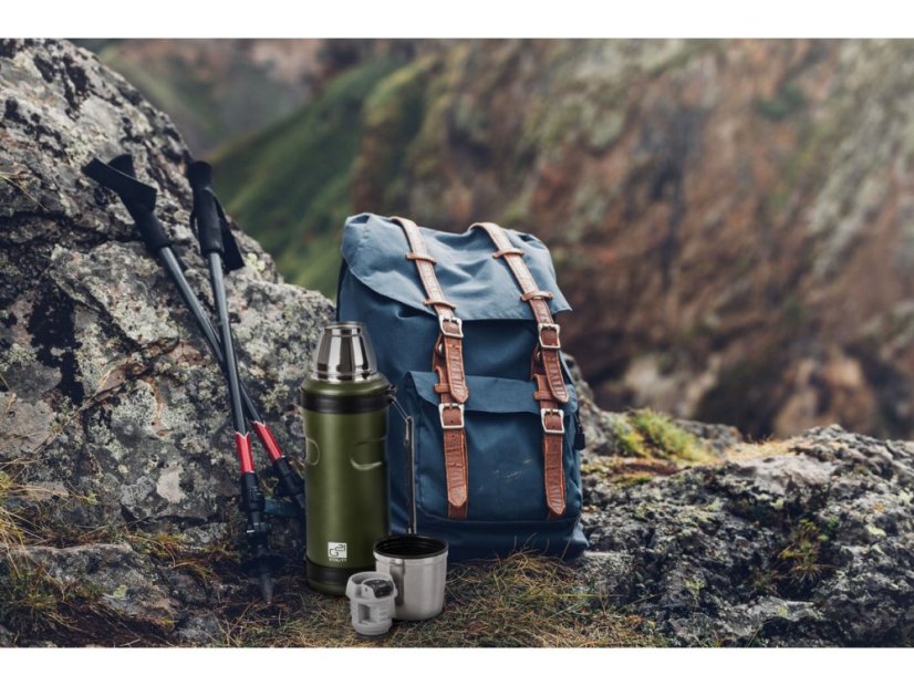 Termofľaša na pitie s rukoväťou zelená, 1000ml