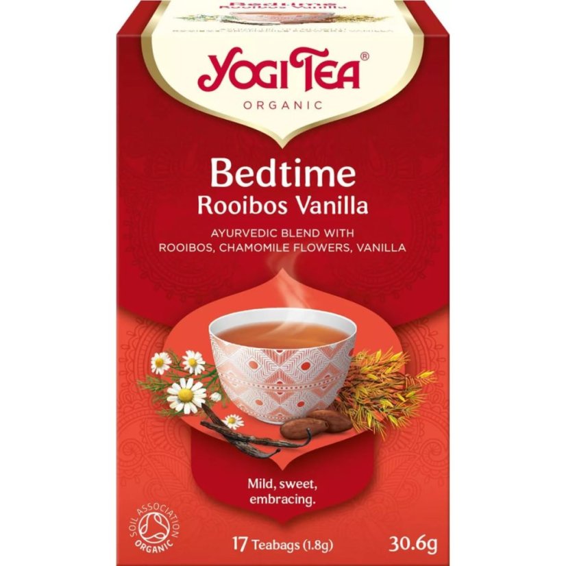 Bedtime Rooibos Vanilla pre večerné uvoľnenie, porciovaný čaj, 17 vreciek