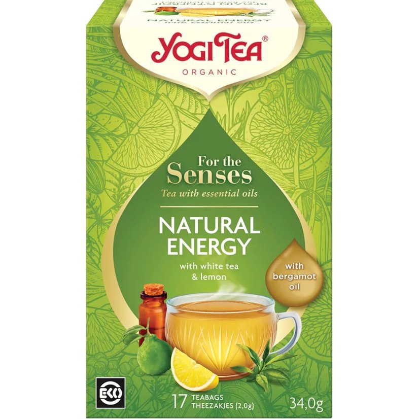 Natural Energy, povzbudenie a zahriatie, porciovaný čaj, 17 vreciek