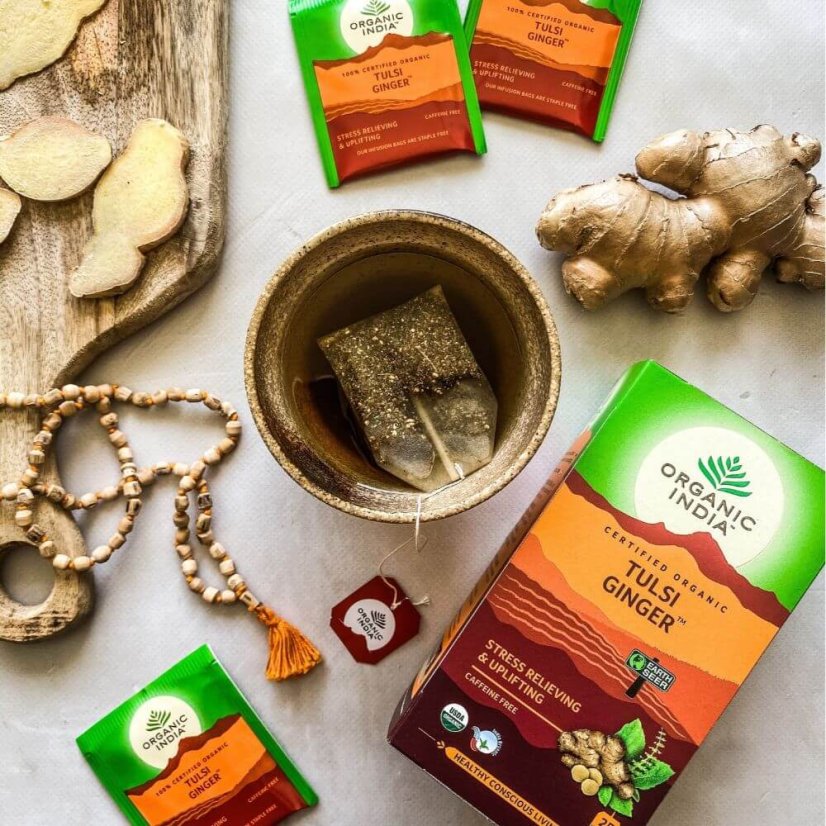 Tulsi Ginger, imunita a trávenie, porciovaný čaj, 25 vreciek
