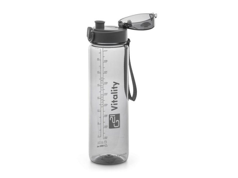 Fľaša na pitie na vodu, dizajn dym sivá 1000 ml