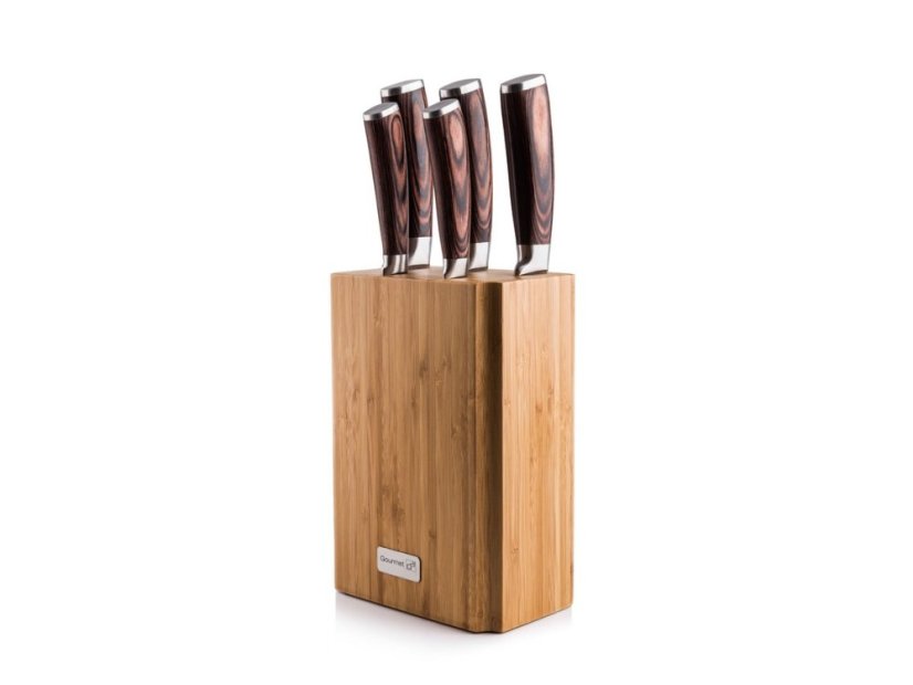 Sada nožov 5ks s bambusovým blokom Gourmet Nature