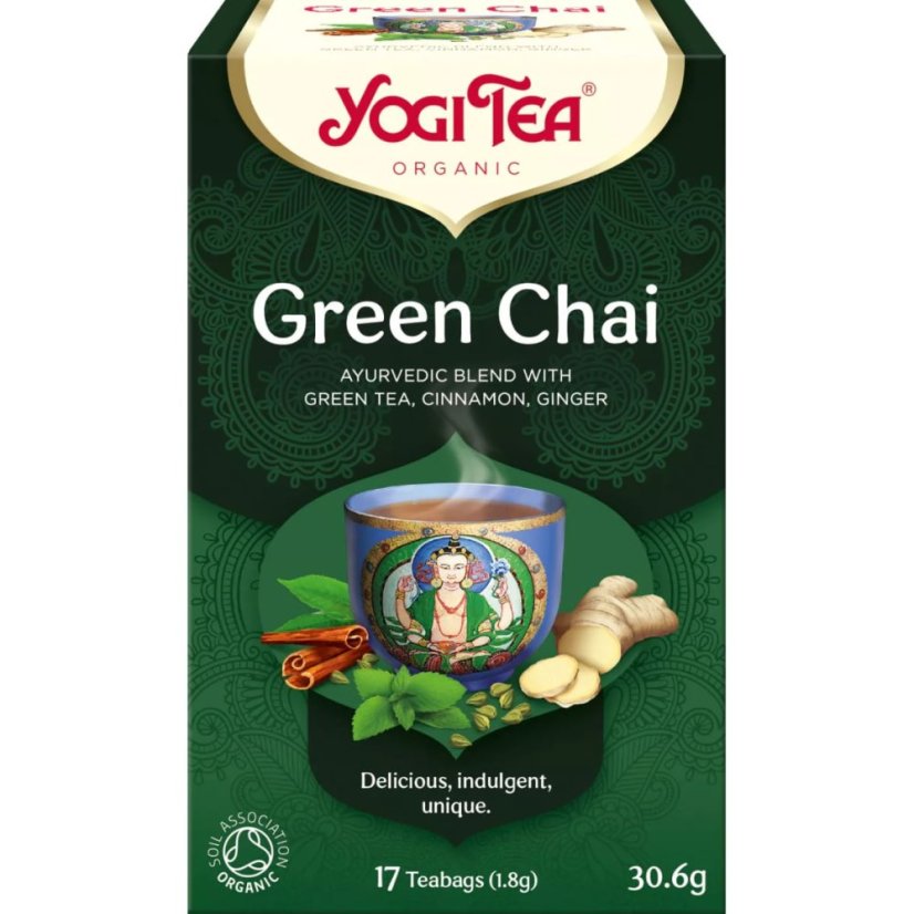Green Chai pre povzbudenie, porciovaný čaj, 17 vreciek