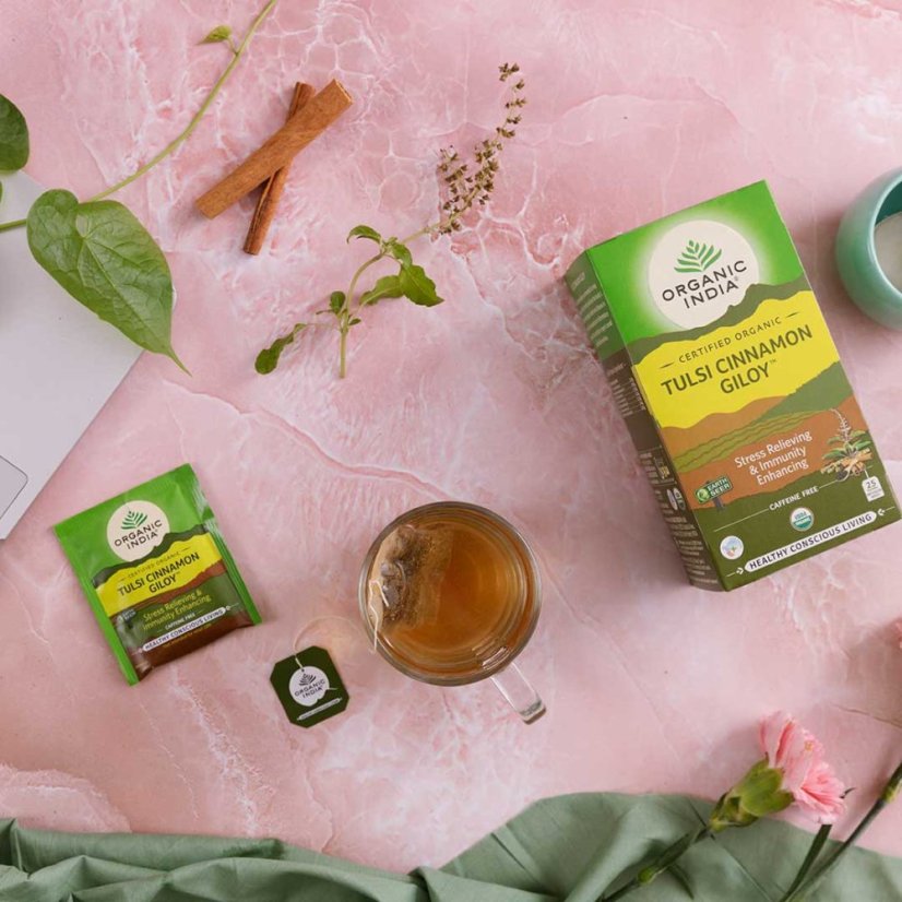 Tulsi Cinnamon Giloy - stres a imunita, porciovaný čaj, 25 vreciek