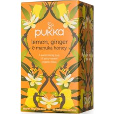 Citrón, zázvor & manuka med, porciovaný čaj, 20 vreciek