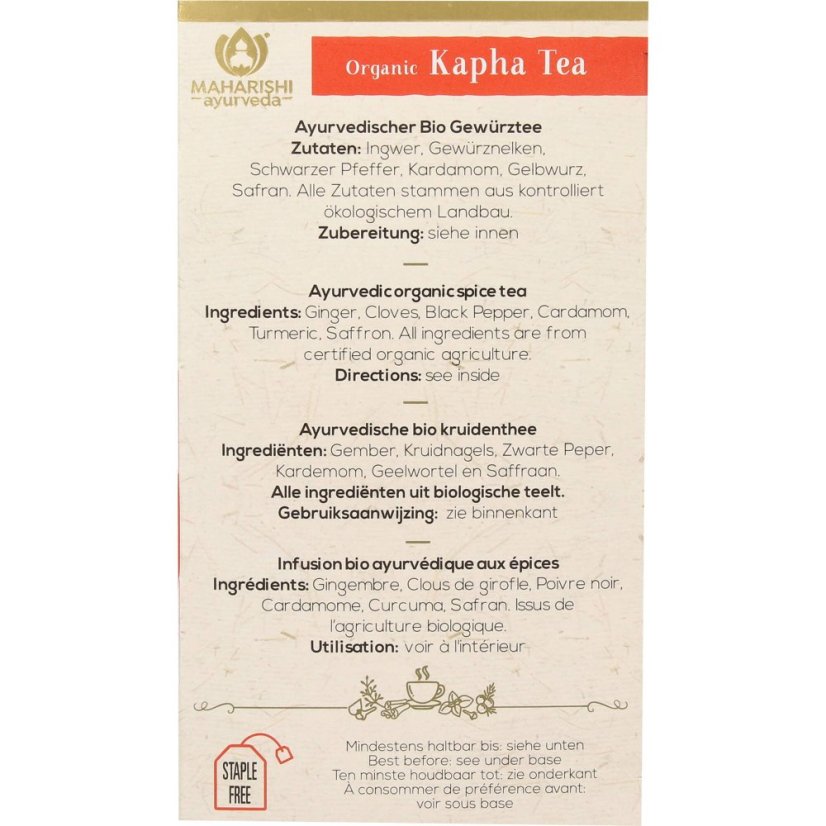 Kapha - pre chladné dni, porciovaný čaj, 15 vreciek