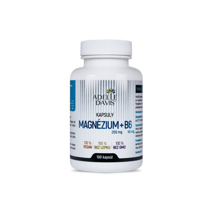 Adelle Davis - Magnézium, 200 mg a B6 40mg, 100 kapsúl