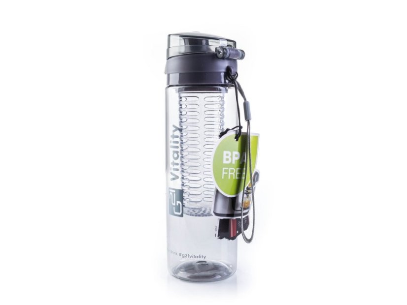 Fľaša na smoothie alebo džús 600 ml, sivá