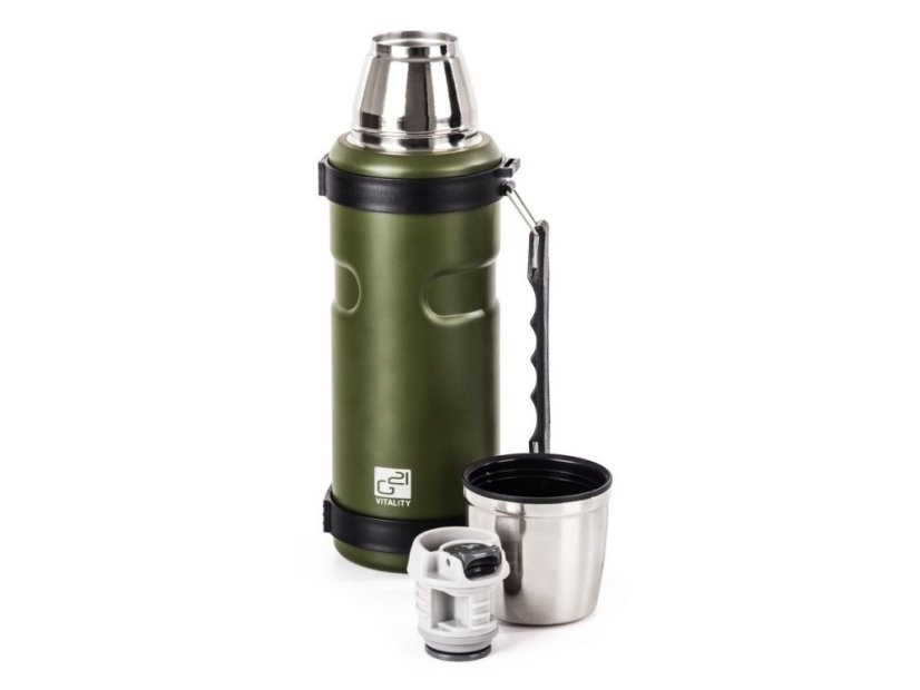 Termofľaša na pitie s rukoväťou zelená, 1000ml