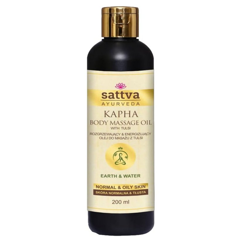 Ajurvédsky masážny olej Kapha s Tulsi zahrieva svaly a kĺby, 200ml
