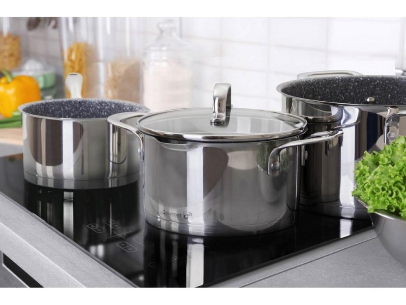 Sada riadu G21 Gourmet Miracle s hrncom navyše, 11 dielov, nerez/greblón