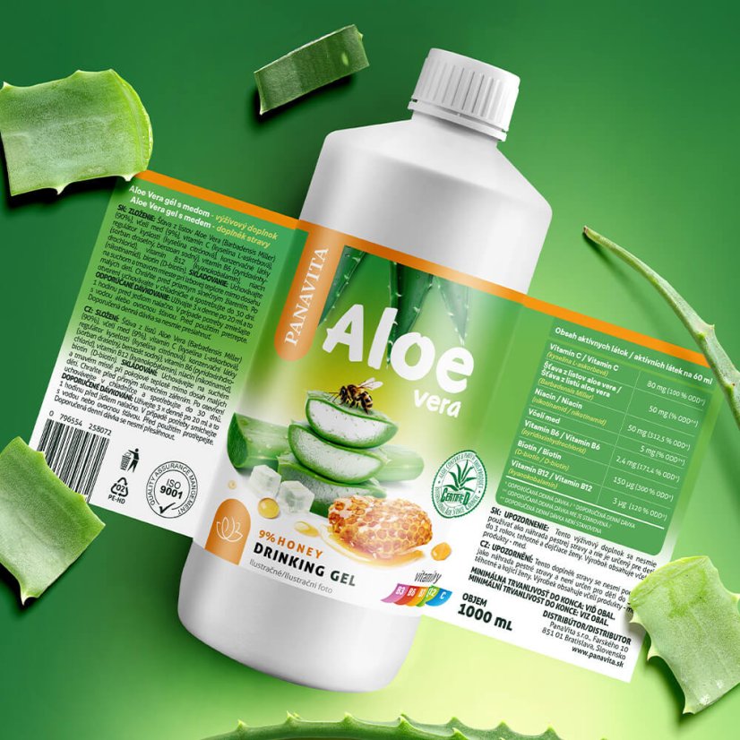 Etiketa na produkt Panavita Aloe Vera Gel na pitie s medom