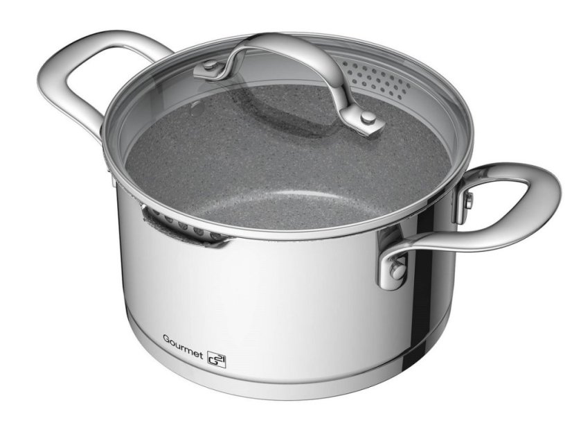 Sada riadu G21 Gourmet Miracle s cedidlom, 9 dielov, nerez / greblon
